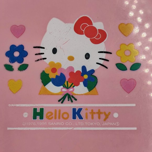 Vintage 94 96 Hello Kitty Sanrio Set 2 Red Pink Plastic Plates 2 Red Cups 1 Fork - Picture 10 of 12